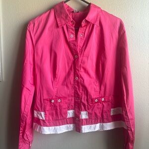 Versace Pink Button Down Shirt with White Details